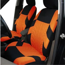 カーシートは自動車の刺繍オレンジ色のオレンジ色のユニバーサルフィットのほとんどの車がトラックディテールスタイリングプロテクターを備えています