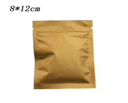 200Pcs 812cm Brown Matte Aluminum Foil Packing Bag Self Seal Mylar Zip Lock Drid Food Bean Snacks Storage Bags with Tear Notch Wh9908334