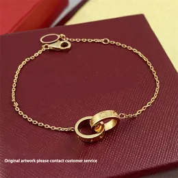 designer bracelet titanium steel bracelet luxury mens and womens 18k rose gold fashion popular do not fade color bracelet trend stainless steel accessories 11700