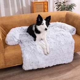 Mats Washable Pet Sofa Dog Bed Calming Bed Long Plush Winter Warm Kennel Pet Cat Sofa Cushion Blanket Sofa Cover Furniture Protector