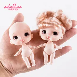 Dolls Adollya 9cm BJD Head Body Accessories 23 Joints Movable Toys for Girls DIY Heads Elves Naked 230427