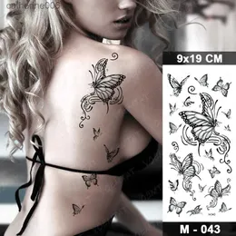 Tatuagens Coloridas Desenho Adesivos Borboleta À Prova D 'Água Tatuagem Temporária Adesivos Mariposa Rosa Flor Dark Flash Tatto Mulheres Sexy Body Art Braço Pescoço Tatuagens Falsas MenL231