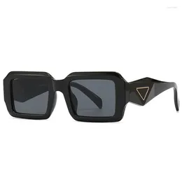 Sunglasses 2023 Fashion Designer Trend Luxury Square Metal Cat's Eye Women's For Women Vintage Glasses Eyewear 10
