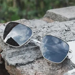 Óculos de sol retrô masculino, armação de metal, lente polarizada, óculos de sol masculino, clássico, piloto, design de marca, anti-reflexo, uv400