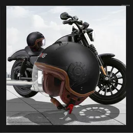 Motosiklet kaskları kask kıyıcı 3/4 açık yüz vintage moto capacete de erkek kadın scooter motosiklet