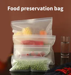 Recipientes de armazenamento de alimentos, sacos de silicone selados com zíper para casa, saco de vedação de cozinha, geladeira, salada fresca, cozinhar a42817402
