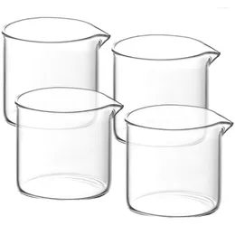 Geschirr-Sets, 4 Stück, transparentes Glas, klar, Haushalts-Kaffeesahne, kleiner Krug