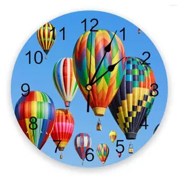 Wall Clocks Blue Sky Air Balloon Clock Home Decor Bedroom Silent Oclock Watch Digital For Kids Rooms