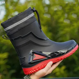 Rain Boots Fashionable rain boots for men style short and mid-length rain boots non-slip work rubber shoes outdoor fishing shoes 231128