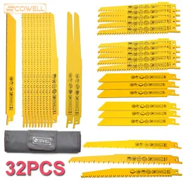 Zaagbladen 30% Off 32PCS Demolition Saw Blade Bimetal Recipe Saw Kit Power Tool DIY Sabre Reciprocating Saws Set For Wood Metal Cutting