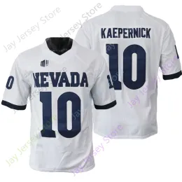 2022 New NCAA Nevada Wolf Pack Football Jersey 10 Colin Kaepernick College White Navy Size Youth Adult