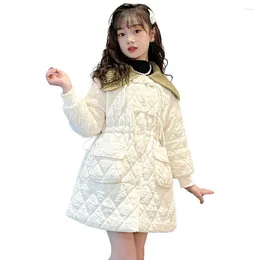 Jackets Girls Long Coat Outerwear Thick Warm For Est Kids Coats Casual Style Children Winter Clothes 6 8 10 12 14