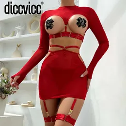 Sexy Set Diccvicc Pakaian Dalam Lengan Panjang Atasan Porno Jaring Tipis Seksi Rok Tanpa Tali Balutan Telanjang Pakaian Dalam Erotis Tanpa Sensor 230427