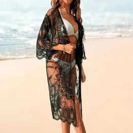 Women's Swimwear Beach Wear Sexy Swimsuit Cover Up Breathable Bikini Coat Lace Sun-protective Clothing Sunscreen