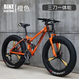 Mountain bike Snow Beach fuoristrada pneumatici larghi e larghi ammortizzabili a velocità variabile per uomini e donne adulti bici in acciaio ad alto tenore di carbonio Q231128