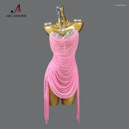 Bühne tragen 2023 Latin Dance Kleid Sex Kostüm Standard Ball Für Frauen Prom Abend Wettbewerb Rock Linie Anzug Sport Kleidung