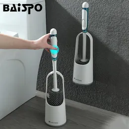 Organization BAISPO TPE Silicone Toilet Brush Cleaning Tools For Home Cleaning Brush Artifact No Dead Corners Household Bathroom Accessories
