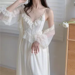 Seksowna piżama kobiety seksowna koronkowa koszulka nocna elegancka koronkowa nocna odzież ślubna noszenie letnią piżamę sleep odzież żeńska moda nocna koszulka nocna 230428