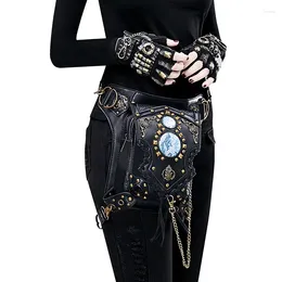 Waist Bags Unisex Steampunk Bag Steam Punk Retro Rock Gothic Goth Shoulder Packs Victorian Chain Drop Leg Thigh Holster