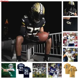 Georgia NEW Tech Yellow Jackets Football Jersey 12 Dominick Blaylock 6 Christian Leary 57 Tchio 11 Kevin Harris 2 Kenyatta Watson II 10 Hayn High