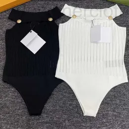 Women's Jumpsuits & Rompers designer luxury Bal knitted one shoulder jumpsuit sleeveless vest 2023 summer new women's sexy suspender UN6M