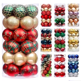 Christmas Decorations 1Box Balls Tree Ornaments Ball Xmas Hanging Pendants Home Party Decor Year Gift Noel Navidad 231018 Drop Deliv Dhq1O