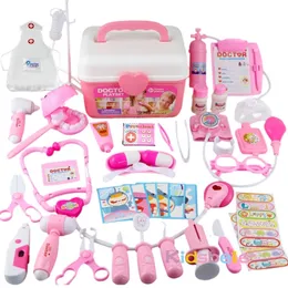 Beauty Fashion Toy Kids Doctor låtsas Rollspel Kit 44st Simulation Dentist Box Girls Education Game Toys for Children Stetoskop 230427