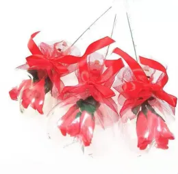 LED-Party-Geschenk-Dekoration, leuchtende rote Rosen-Blumenstäbe, transparenter Kugelstab für Hochzeit, Valentinstag, Atmosphäre, Dekor, 12 Stück