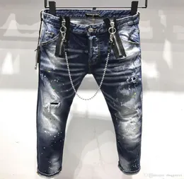 D2 PHANTOM TARTARUGA Clássico Moda Homem Jeans Hip Hop Rock Moto Mens Design Casual Jeans Rasgados Angustiado Skinny De YLC UAREDs 2s s1176676