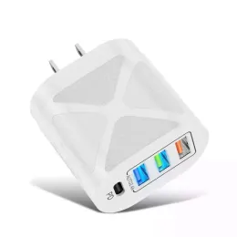 Hot Fast Adapter 48W 3 USB 1PD Type C Quick Wall Charger Travel Charger for iphone Samsung Huawei Oppo Xiaomi ZZ