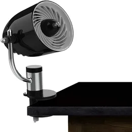Ventilador de clipe de circulador de ar pessoal com montagem multi-superfície, preto