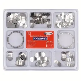 100st/Box Dental Matrix Sectional Contoured Metal Matrices Band Harts Clamping/Sepeperating Ring Dentist Tools