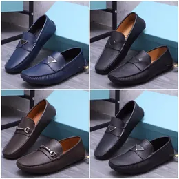 Men Saffiano Triangle loafers designer Shoes luxury leather Driver Casual loafers fashion Dress shoes Size 39-45