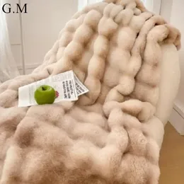 Filtar Autumn Winter Artificial Rabbit Plush Warm Filt för säng Coral Velet Sofa Throw Fluffy Soft Air Conditioning 231128