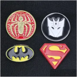 Acessórios dos desenhos animados Super Hero Pin Broche Badge Vintage Collar Botão Camisa Jóias Acessórios Escudo Drop Delivery Baby, Kids Matern Dhmnh