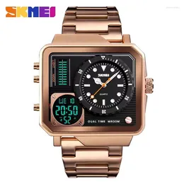 Wristwatches SKMEI 1392 Fashion Square Quartz Men Digital Watch Personality LED Waterproof Electronic Clock Reloj Masculino