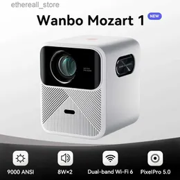 Projetores Wanbo Mozart 1 Android 9.0 2K 4K Projetor 1080P Full HD Projetor portátil WIFI 6 2 + 32GB Auto-Foco para Smart Home Video Theater Q231128