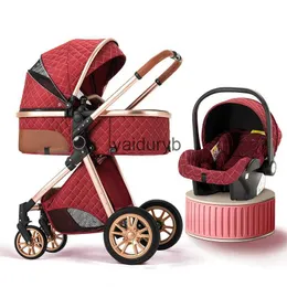 Strollers# Luxury Baby Stroller 3 in 1 New Stroller Portable Baby Carriage Foldable Stroller Baby Bassinet Free Shippingvaiduryb