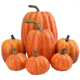 Fiori decorativi 7 pezzi Simulazione modello di zucca Decorazione artificiale per il Ringraziamento Halloween Schiuma Zucche finte Decorazioni per verdure Artigianato