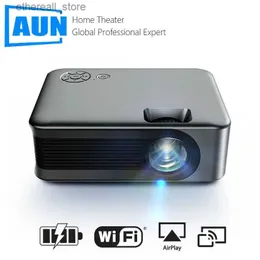 プロジェクターAun Mini Projector A30C Pro wifiスマートテレビポータブルホームシアターシネマバッテリー同期Android iOSスマートフォン4KビデオプロジェクターQ231128