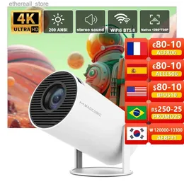 Projetores Transpeed Android 11 4K Projetor WiFi6 HY300 Allwinner h713 200ANSI BT5.0 1280 * 720P Dual wifi Home Theater Outdoor portátil Q231128