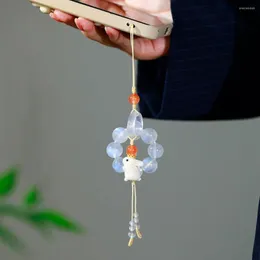 Portachiavi Ins Simple Cute Little Keychain Creative Anti-Lost Mobile Phone Lanyard Girls Fashion Bag Pendant