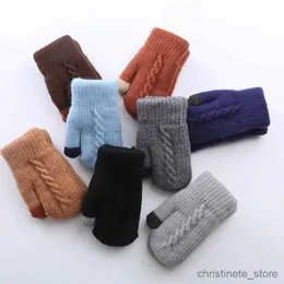 Children's Mittens Warm Knitted Gloves Stylish Neck Hanging Kids Knit Mittens for Toddlers Winter Gloves for Boys and Girls Durable Gift 2-5Years