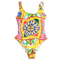 Retro Print Swimwear Summer Women One Piece Biquinis Quick Dry Padded Bathing Suit Outdoor Hot Spring Swimsuit