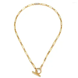 Choker MinaMaMa Vintage Stainless Steel Joint Link Chain Necklace For Women Simple Hip Hop Toggle Necklaces Fashion Jewelry