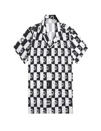 Fashion Male Hawaiian Shirt ShortSleeves Tops Small Grid Solid Color Mens Dress Shirts Slim Men Shirt 3XL9032696
