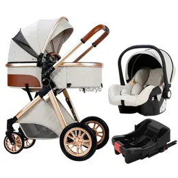 عربات# الفاخرة المحمولة Portable Travel Pram 3 in 1Baby Stroller High Landscape Baby Baby Baby Travel Stroller حديثي الولادة Strollervaiduryb