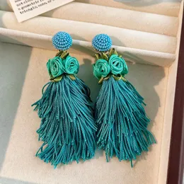 Baumelnde Ohrringe, Bohemian-Stil, weiblich, Hochzeit, Party, Perlenquaste, Charme, eleganter Schmuck, luxuriös, einzigartig, Urlaubsblume, niedlich für Frauen