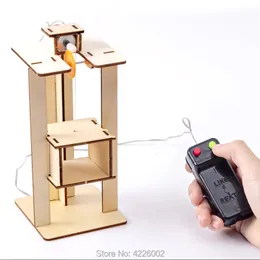 차단 키즈 DIY 키트 엘리베이터 과학 실험 발명품 STEM 장난감 기술 전자 건설 프로젝트 학교 어린이 소년 231127