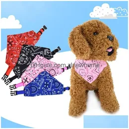 Colliers de chien Laisses Colliers de chien Fournitures pour animaux de compagnie Petit animal Serviette de salive Animaux Triangle Écharpe Collier Polyester Chiens Bavoir Écharpes Chat Cou Dhzlp